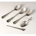 An Edwardian commemorative silver caddy spoon, import marks for Berthold Muller, Chester 1908, the