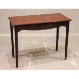 A George III mahogany side table, the rectangular moulded top above a shaped apron and single frieze