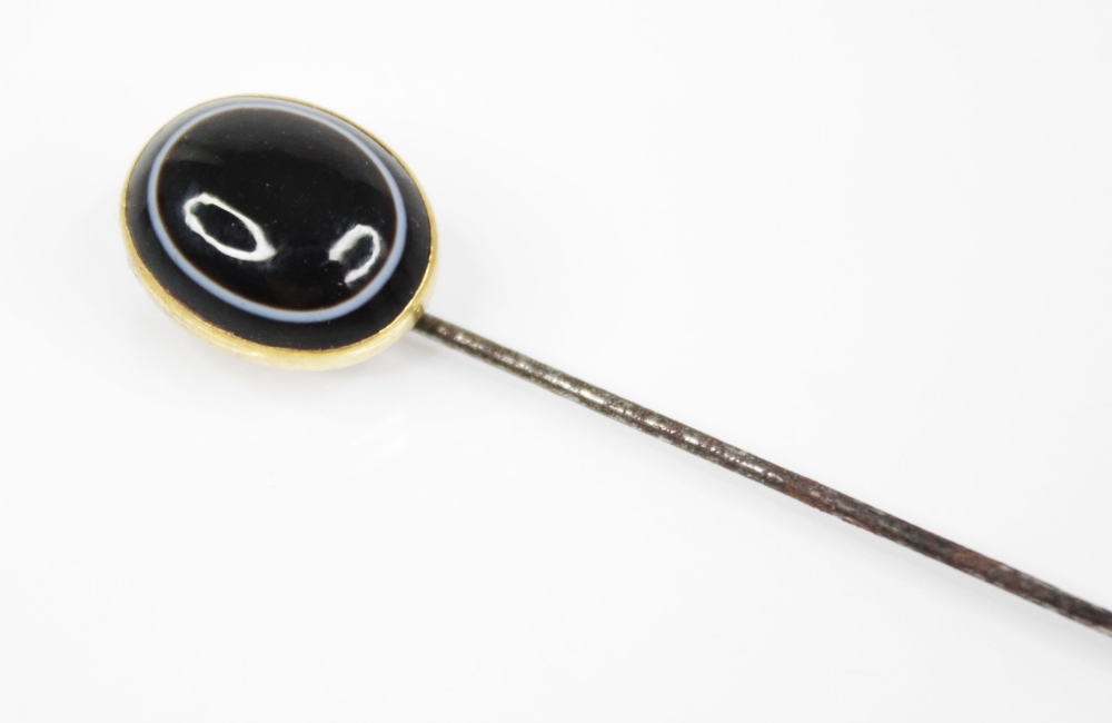 A selection of stick pins and accessories, to include a carved hardstone cameo stick pin, - Image 5 of 30