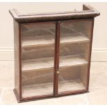 A 19th century and later table-top display cabinet, formed with two glazed cupboard doors beneath