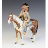 A Beswick model of a Native North American Chief on horseback, model No. 1391 (discontinued 1990),