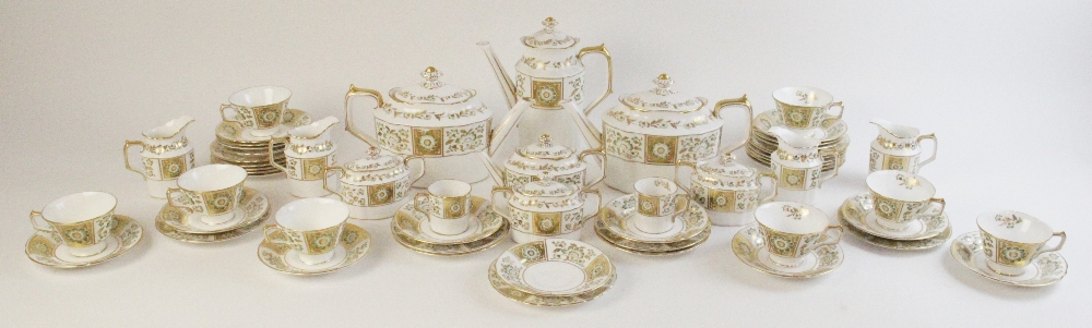 An extensive collection of Royal Crown Derby "Green Derby Panel" pattern tea and coffee wares, - Image 3 of 5