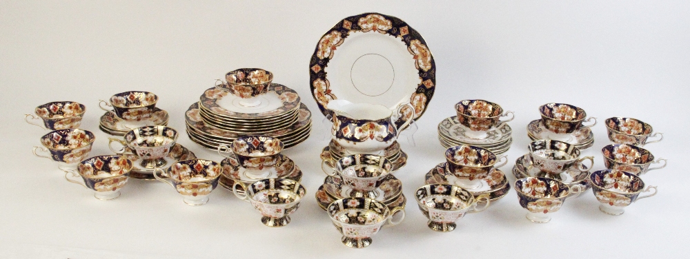 Six Royal Crown Derby 2451 pattern teacups and saucers (all seconds), with a quantity of Royal - Image 2 of 5