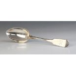 A George III silver fiddle pattern spoon, David Darling, Newcastle 1814, monogrammed initial 'H'