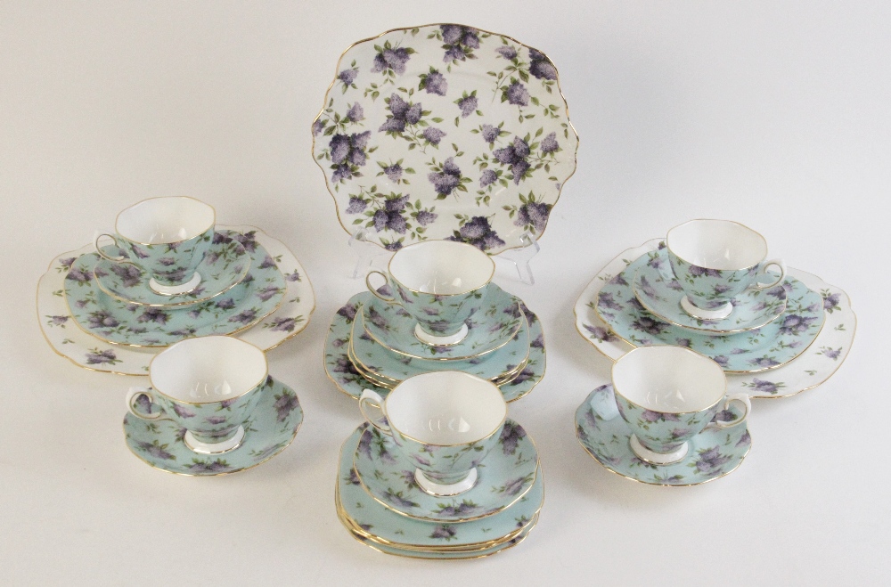 A Royal Albert Archive Collection "Lilac Lane" part tea service for six, comprising: six teacups, - Image 4 of 5