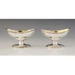 A pair of George III silver open salts, one marked for Hester Bateman, London 1789, one for Peter,