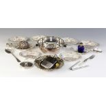 A selection of tableware and accessories, to include six silver plated bon-bon dishes, each of