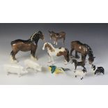 A collection of Beswick animals, comprising: Pinto Pony (first version), model No. 1373, 16.5cm