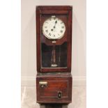 An early 20th century oak cased 'Gledhill-Brook Time Recorders Ltd' clocking on clock, the 25cm