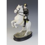 A Beswick Connoisseur Horses Lipizzaner With Rider, model No. 2467, second version, on