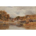 David Law R.B.A. R.P.E (British, 1831-1902), "Sonning On Thames", Watercolour on paper, Signed lower