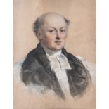 English School (19th century), Portrait of Rev. Canon Blomfield, Pastel, pencil and charcoal, Half