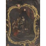 Italian school (late 18th or early 19th century), An adoration scene within gilt painted foliate