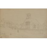 Richard Cooper II (1740-1814), 'Groombridge Church, Kent', Pencil on paper, 15.5cm x 24cm, Framed