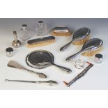 A selection of silver and silver mounted dressing table wares and accessories, to include a