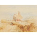 David Cox Senior (British, 1783-1859), Cottage near North Fleet Kent, Watercolour on paper, Signed