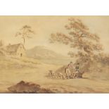 Attributed to Peter Le Cave (1781 - 1806), Gentleman shooting with hounds, Watercolour on paper,