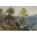 Peter De Wint (1784-1849), ?A figure on a wooded hillside?, Unsigned, named and titled to auction
