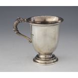A George VI Irish silver christening cup, Sharman D Neill, Dublin 1941, of tapering form on domed