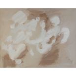 A. Lago (Abstract expressionist school, mid 20th century), "Pardo Rosa", an abstract in whites,