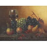 Pieter Cornelis Steenhouwer (1896-1972), Still life with fruit and insects, Oil on panel, Signed