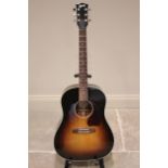 A 2018 Gibson Standard acoustic guitar, made in the U.S.A, serial no. 12707006, tobacco sunburst