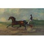 Manner of John Frederick Herring Senior (1795-1865), A horse drawing a gig, Oil on panel,