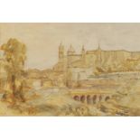 Vernon Wethered (1865-1952), Ducal Palace Urbino, Watercolour on paper, Initialled lower left,