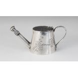 A Chinese silver miniature watering can, early 20th century, of typical form and decorated with