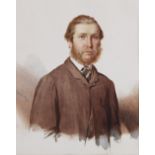 Jakob Zürcher (Swiss, 1834-1884), Half length portrait of a gentleman, Watercolour on paper,