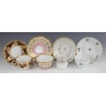 A Worcester Barr period tea bowl and saucer, circa 1800 (1792-1807), each piece of wrythen form with