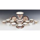 An English porcelain part tea and coffee service circa 1820, possibly Spode, each piece finely