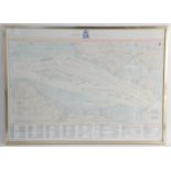 A naval chart showing the Review Of The Fleet By Her Majesty Queen Elizabeth II To Commemorate The