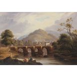 Attributed to John Frederick Tennant (British, 1796-1872), The river Dee at Llangollen, Oil on