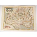 After Gerardus Mercator (Flanders 1512-1594), an engraved hand coloured map titled "AQUITANIA