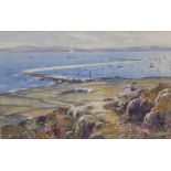 Warren Williams A.R.C.A. (British, 1863-1941), A view across Holyhead harbour, Watercolour on paper,