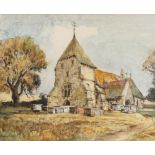 Joseph Compton Hall FRIBA RBA (British, 1863-1937), Study of a church (by repute West Dean Church in
