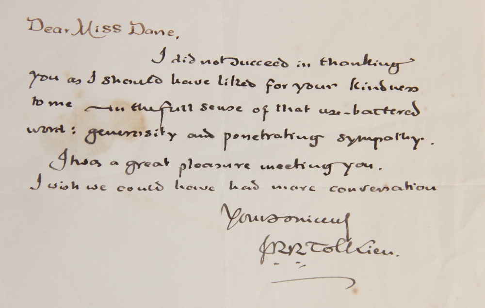 J.R.R. TOLKIEN INTEREST: A hand-written letter by J.R.R. Tolkien (1892-1973) on headed paper for - Image 3 of 6