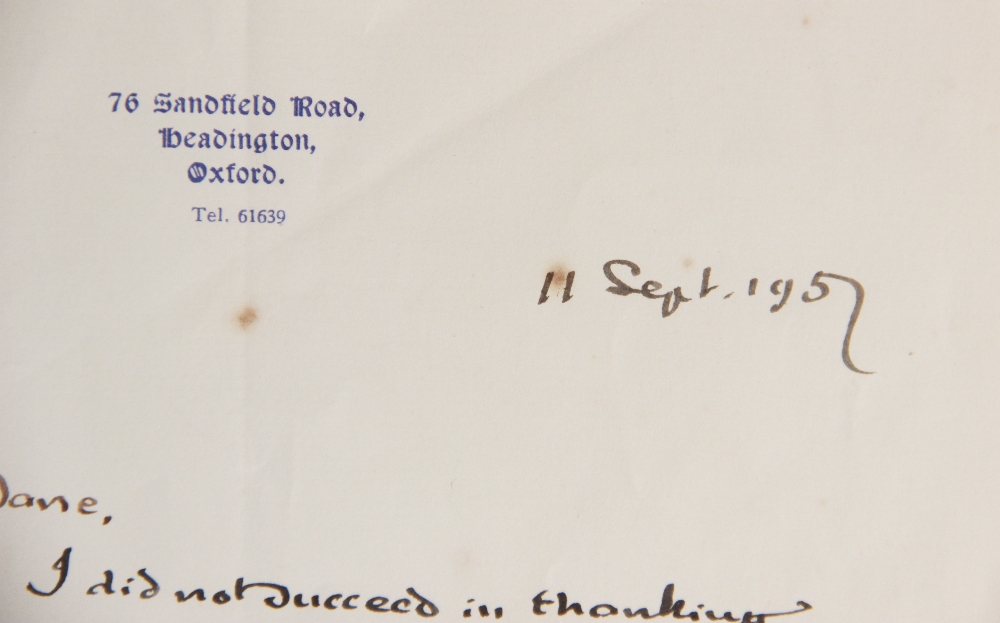 J.R.R. TOLKIEN INTEREST: A hand-written letter by J.R.R. Tolkien (1892-1973) on headed paper for - Image 4 of 6