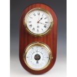 A Sewills of Liverpool brass cased ships wall clock with quartz movement, late 20th century, and