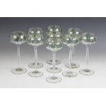 A set of nine German Jugendstil hock glasses by Theresienthal, early 20th century circa 1910,