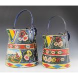 Four traditional barge ware painted pieces circa 1970-1973, painted after the Nurser style by