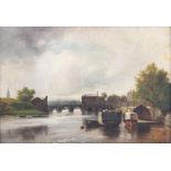 B. B. Wadham (British school, 19th century), The River Dee, Chester, Oil on canvas, Signed lower