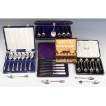A cased set of eight George VI silver teaspoons, Wakely & Wheeler, London 1951, each with oval