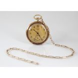 An Art Deco pocket watch, the champagne dial marked for 'Ed. Jaeger Paris', with Arabic numerals and