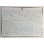 A naval chart showing the Review Of The Fleet By Her Majesty Queen Elizabeth II To Commemorate The