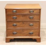 A George III mahogany bachelors chest, the rectangular top with moulded edge above four graduated