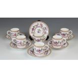 An Edwardian Royal Worcester 'Indian Tree' six place coffee service, coffee can with faux bamboo