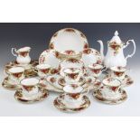 A Royal Albert part coffee service in the Old Country Roses pattern, comprising: a coffee pot and