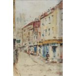 Circle of Anthony Robert Klitz (British, 1917-2000), A street scene, Oil on panel, Signed "Klitz"
